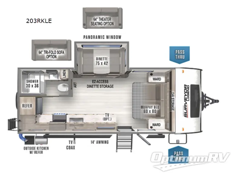 2022 Forest River Surveyor Legend 203RKLE Floorplan Photo