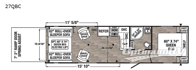 2019 Palomino Puma XLE Lite 27QBC RV Floorplan Photo