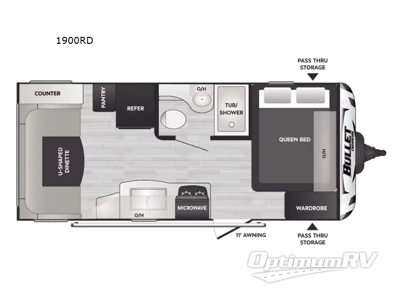 2022 Keystone Bullet Crossfire 1900 RD Floorplan Photo
