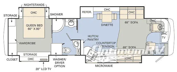 2008 Monaco Diplomat 40 PDQ Floorplan Photo