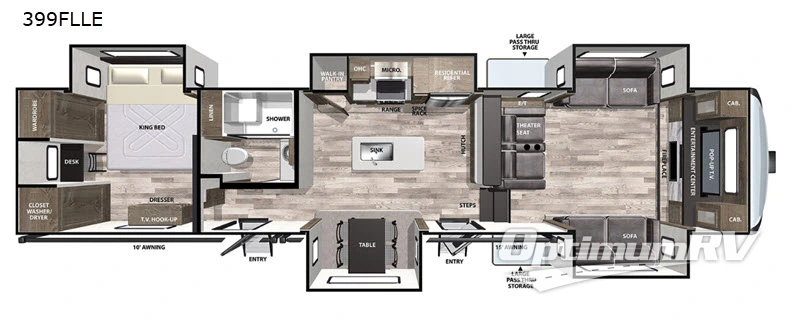 2020 Forest River Cardinal Limited 399FLLE RV Floorplan Photo