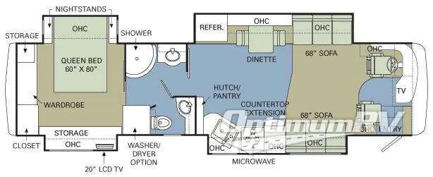 2008 Holiday Rambler Endeavor 40PDQ Floorplan Photo