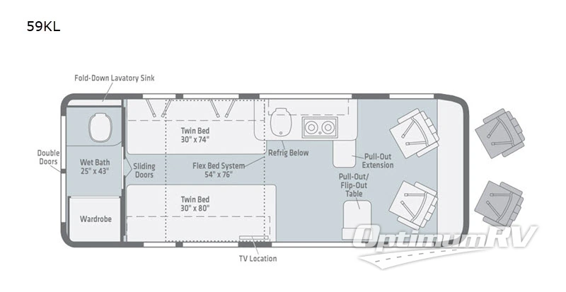 2020 Winnebago Travato 59KL Floorplan Photo