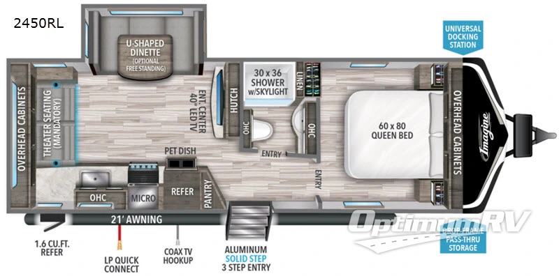 2021 Grand Design Imagine 2450RL RV Floorplan Photo