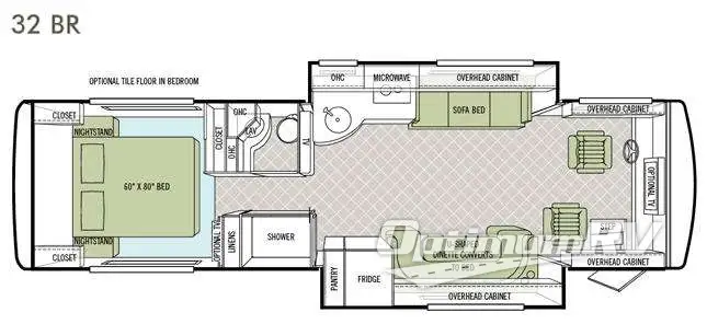 2013 Tiffin Allegro Breeze 32 BR RV Floorplan Photo