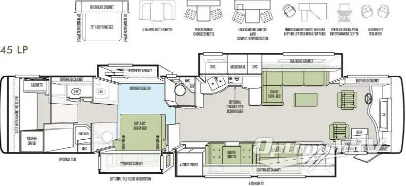 2013 Tiffin Allegro Bus 45 LP Floorplan Photo