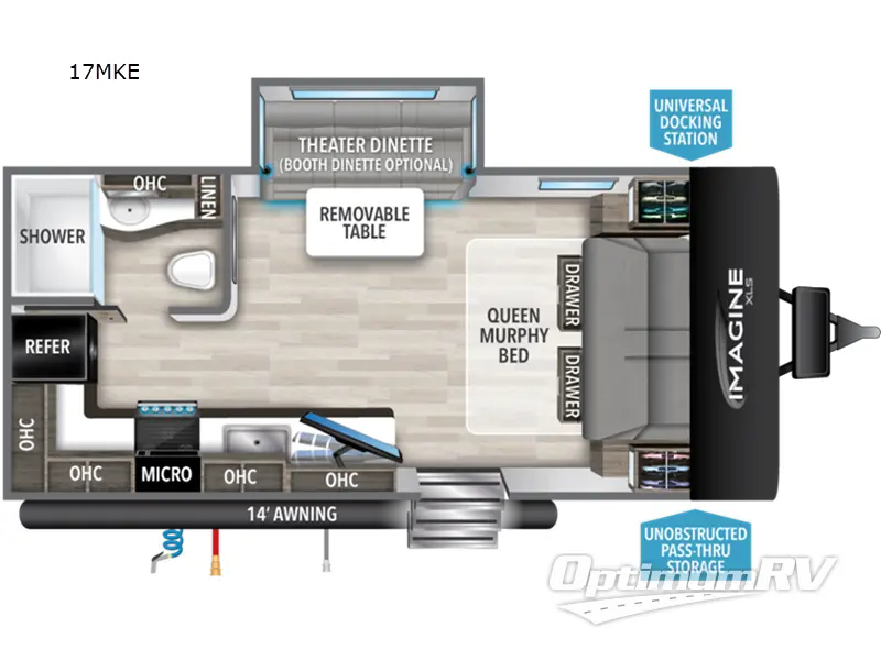 2023 Grand Design Imagine XLS 17MKE RV Floorplan Photo