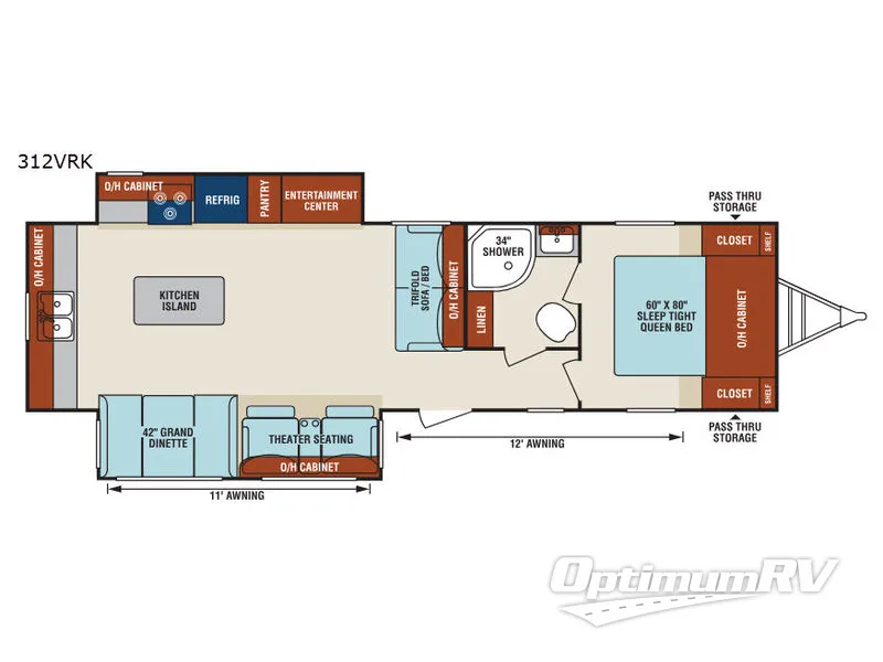 2018 Venture SportTrek 312VRK RV Floorplan Photo