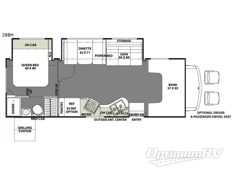 2018 Coachmen Freelander 28BH Ford 450 Floorplan Photo