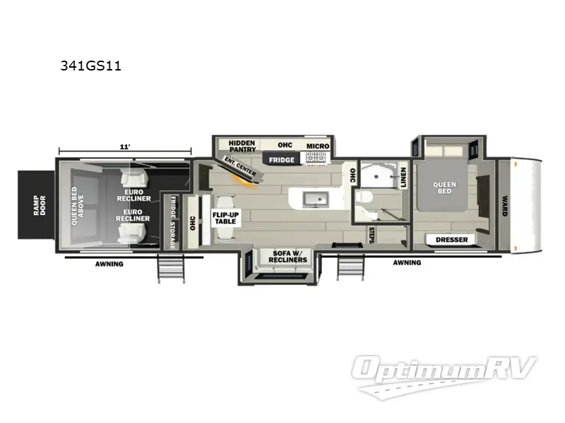 2026 Forest River Vengeance Rogue Armored 341GS11 RV Floorplan Photo