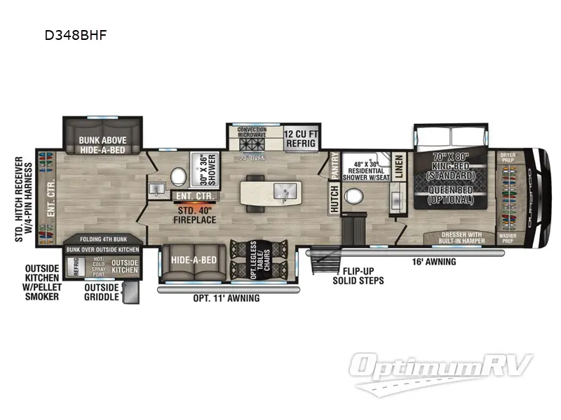 2023 KZ Durango D348BHF Floorplan Photo