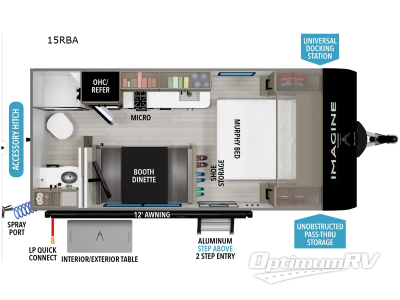 2026 Grand Design Imagine AIM 15RBA RV Floorplan Photo