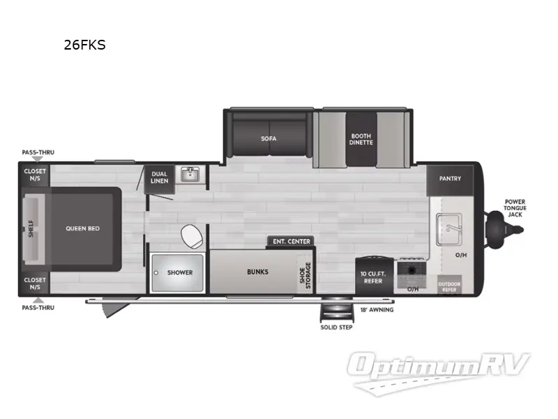2024 Keystone Hideout 26FKS RV Floorplan Photo