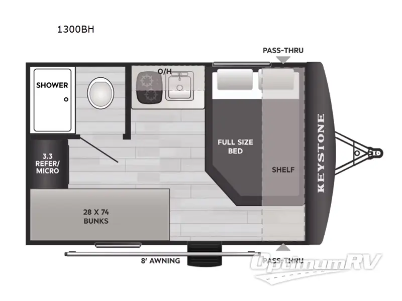 2026 Keystone Springdale Mini 1300BH Floorplan Photo