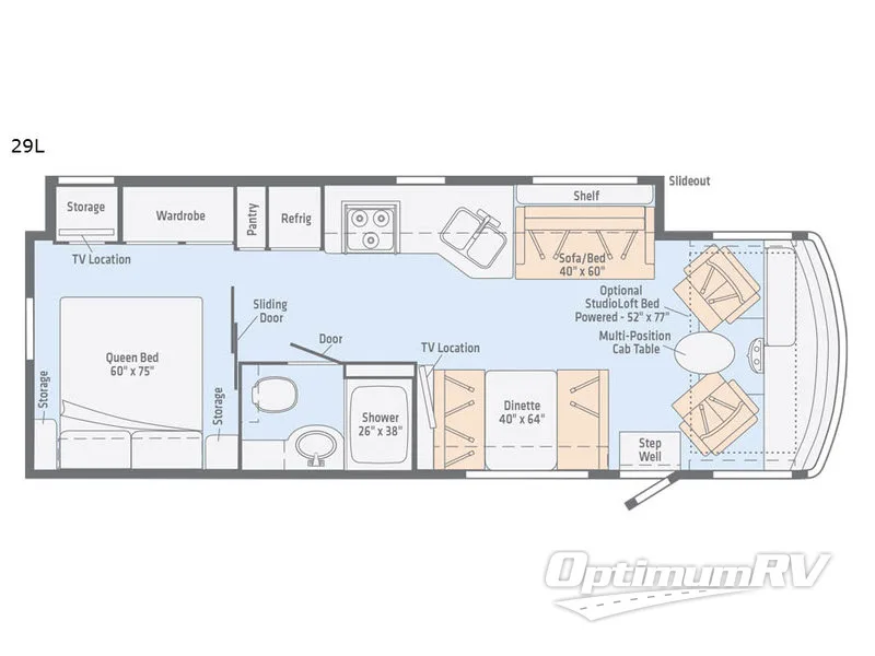 2018 Winnebago Intent 29L RV Floorplan Photo