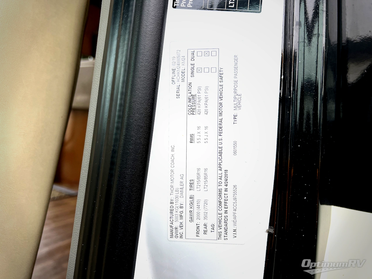 2019 Thor Quantum Sprinter KM24 Photo 24