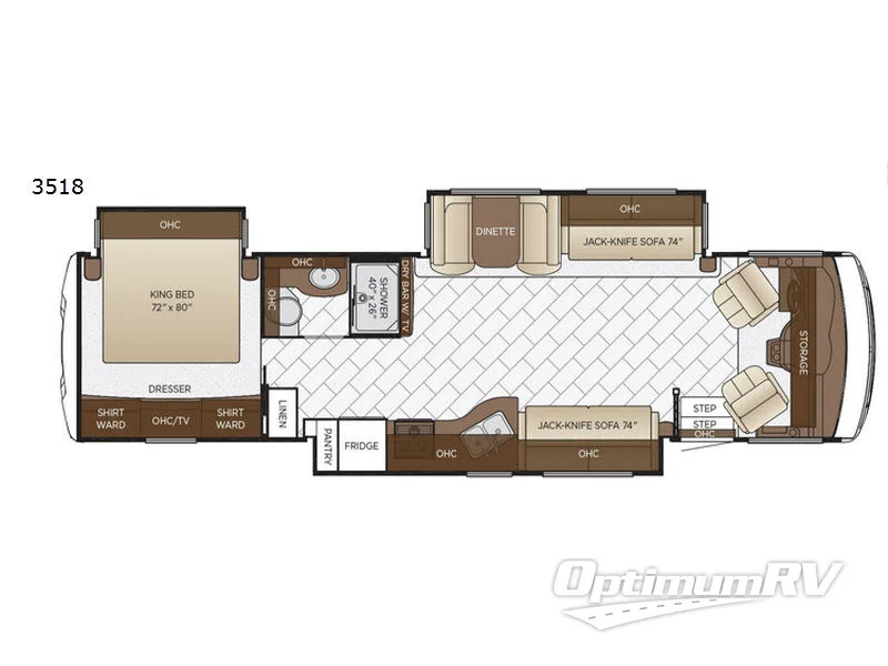2018 Newmar Bay Star 3518 RV Floorplan Photo