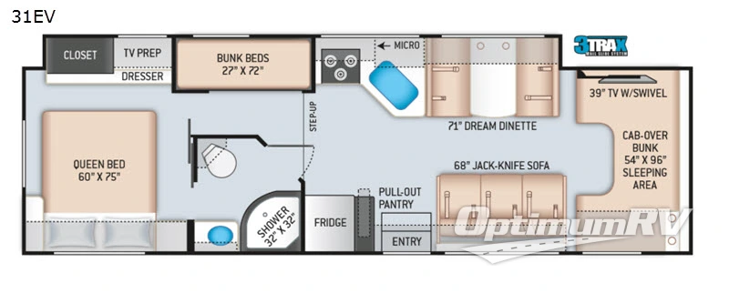 2021 Thor Chateau 31EV RV Floorplan Photo