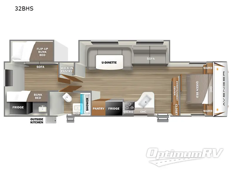 2023 Prime Time Avenger 32BHS RV Floorplan Photo