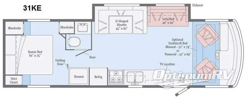2015 Winnebago Vista 31KE RV Floorplan Photo