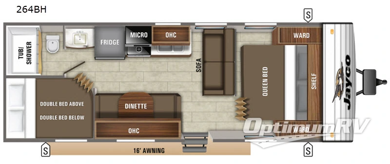 2019 Jayco Jay Flight SLX 8 264BH Floorplan Photo
