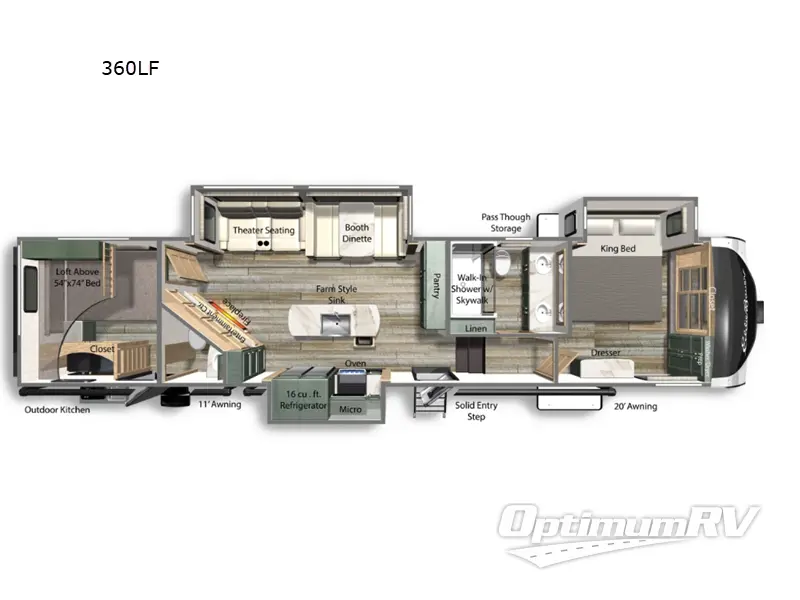 2024 Dutchmen Eddie Bauer 360LF Floorplan Photo