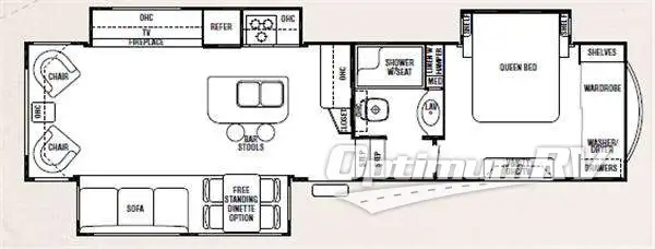 2011 Forest River Cedar Creek 34RLSA Floorplan Photo