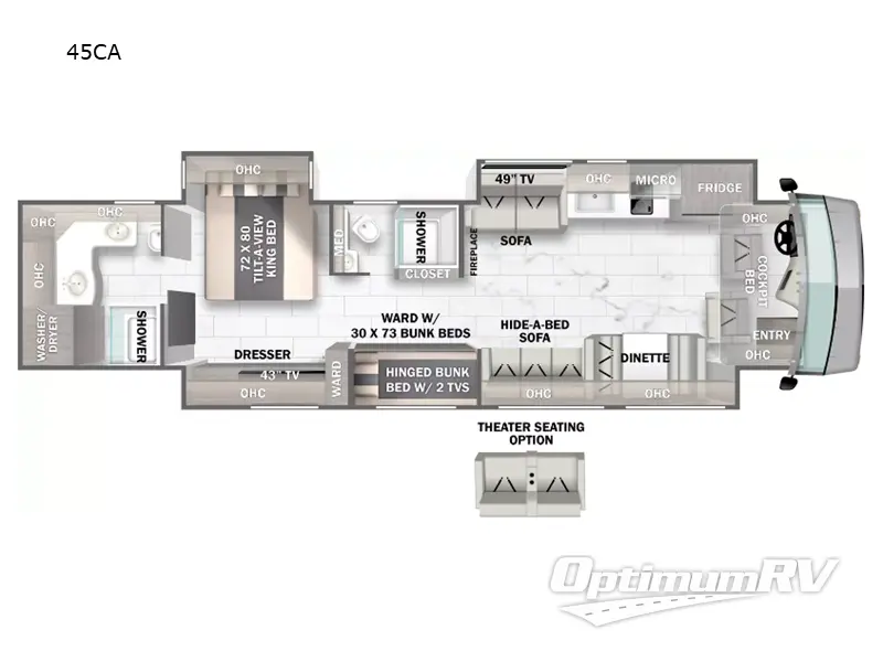2023 Forest River Berkshire XLT 45CA Floorplan Photo