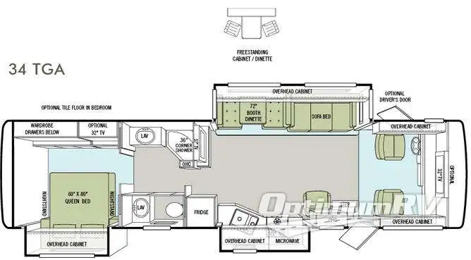 2012 Tiffin Allegro 34 TGA RV Floorplan Photo