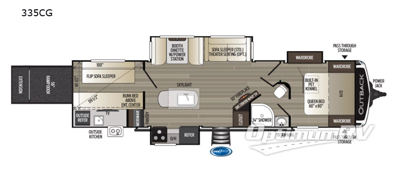 2019 Keystone Outback 335CG Floorplan Photo