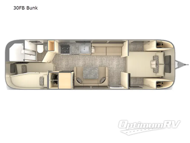 2022 Airstream Flying Cloud 30FB Bunk RV Floorplan Photo