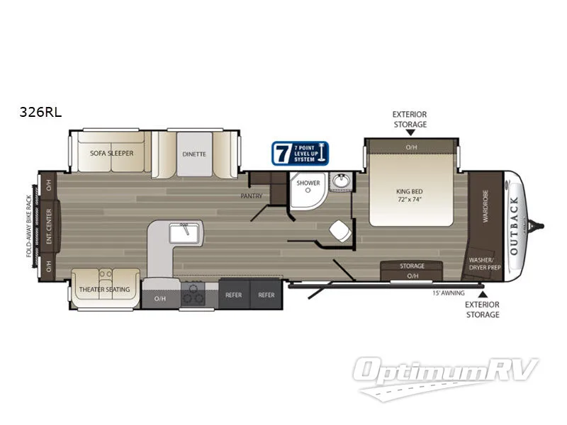 2019 Keystone Outback 326RL RV Floorplan Photo