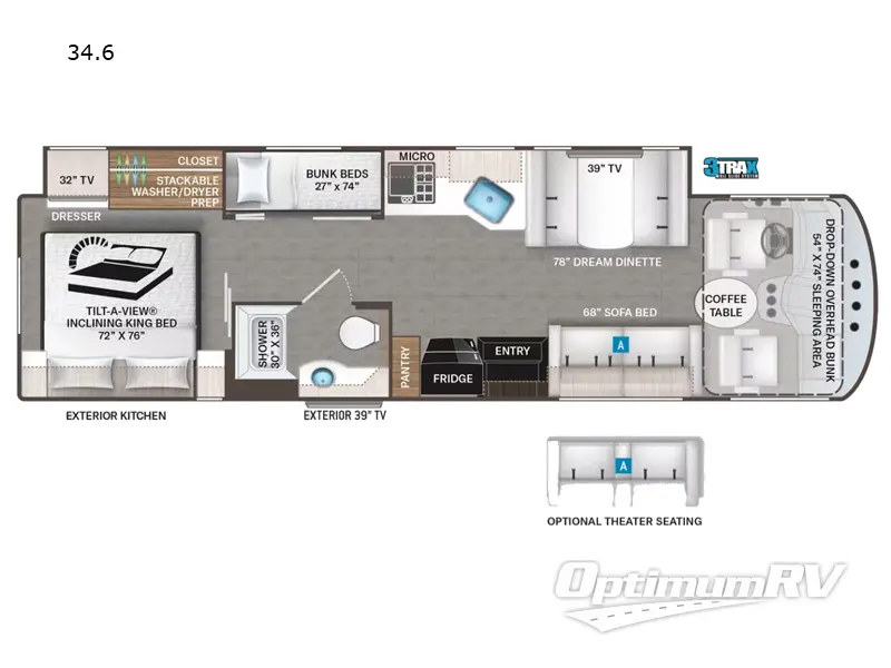 2022 Thor Miramar 34.6 Floorplan Photo