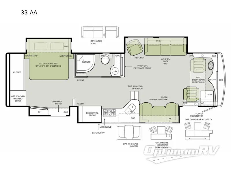 2023 Tiffin Allegro RED 360 33 AA RV Floorplan Photo