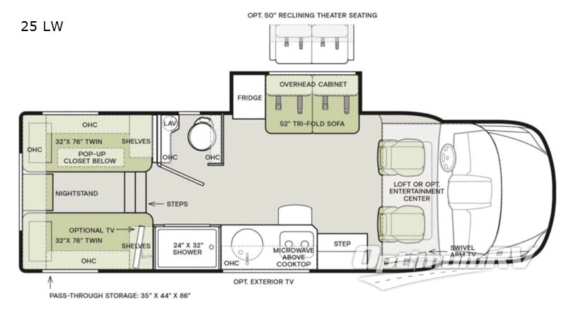 2021 Tiffin Wayfarer 25LW RV Floorplan Photo