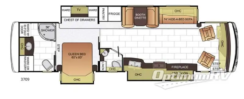 2016 Newmar Ventana 3709 RV Floorplan Photo