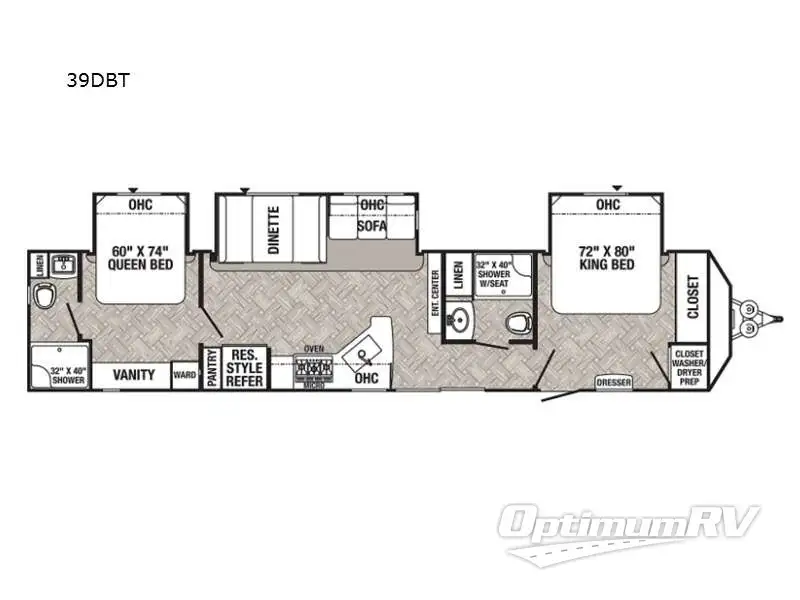 2021 Palomino Puma Destination 39DBT RV Floorplan Photo