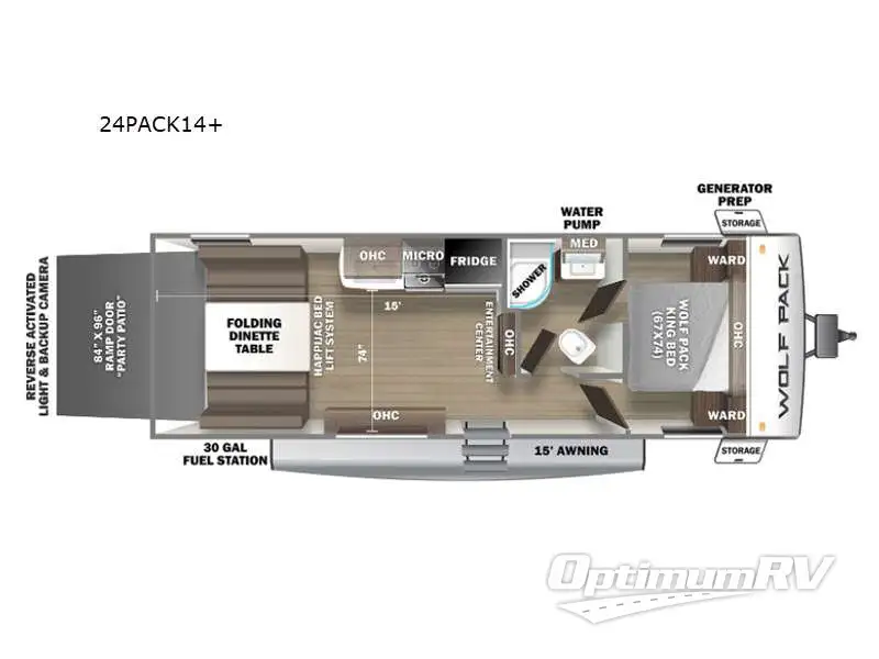 2021 Forest River Cherokee Wolf Pack 24PACK14+ Floorplan Photo