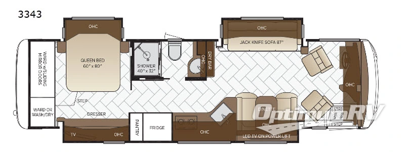 2018 Newmar New Aire 3343 RV Floorplan Photo