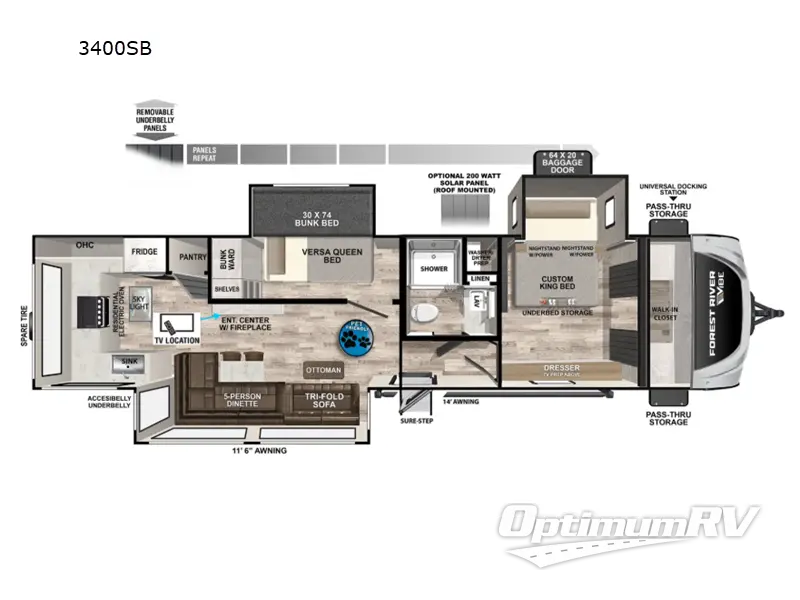 2025 Forest River Vibe 3400SB RV Floorplan Photo