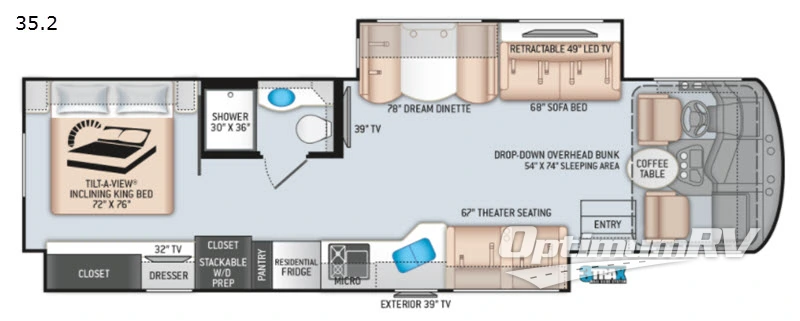 2021 Thor Miramar 35.2 Floorplan Photo