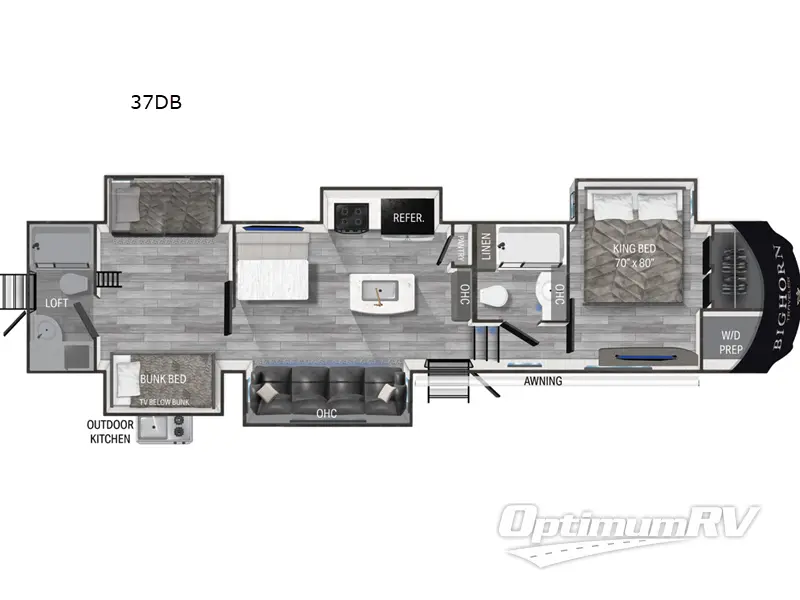 2023 Heartland Bighorn Traveler 37DB Floorplan Photo