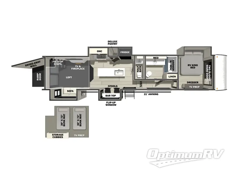 2026 Forest River Cherokee Rogue Armored 411STORE Floorplan Photo