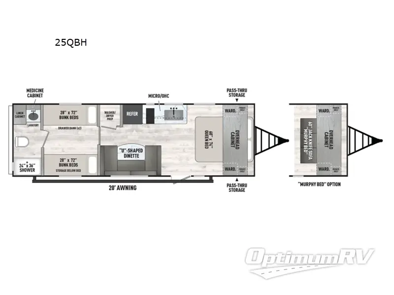 2025 Forest River Viking 5K Series 25QBH RV Floorplan Photo
