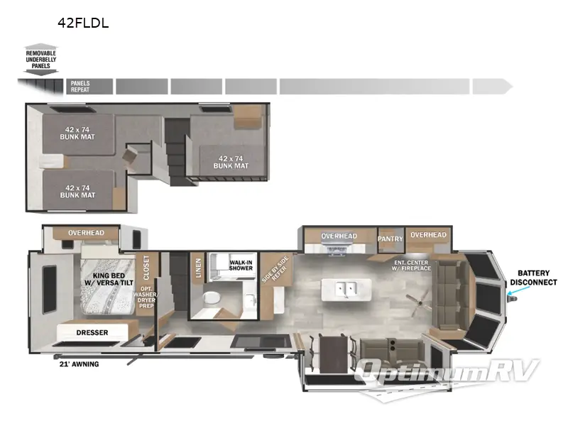 2026 Forest River Wildwood Grand Lodge 42FLDL Floorplan Photo