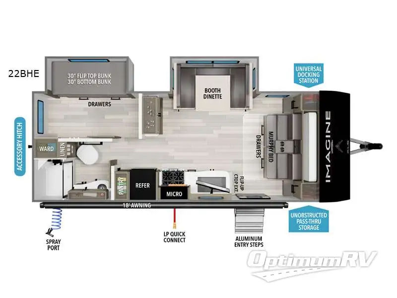 2026 Grand Design Imagine XLS 22BHE RV Floorplan Photo