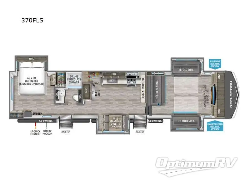 2024 Grand Design Reflection 370FLS Floorplan Photo