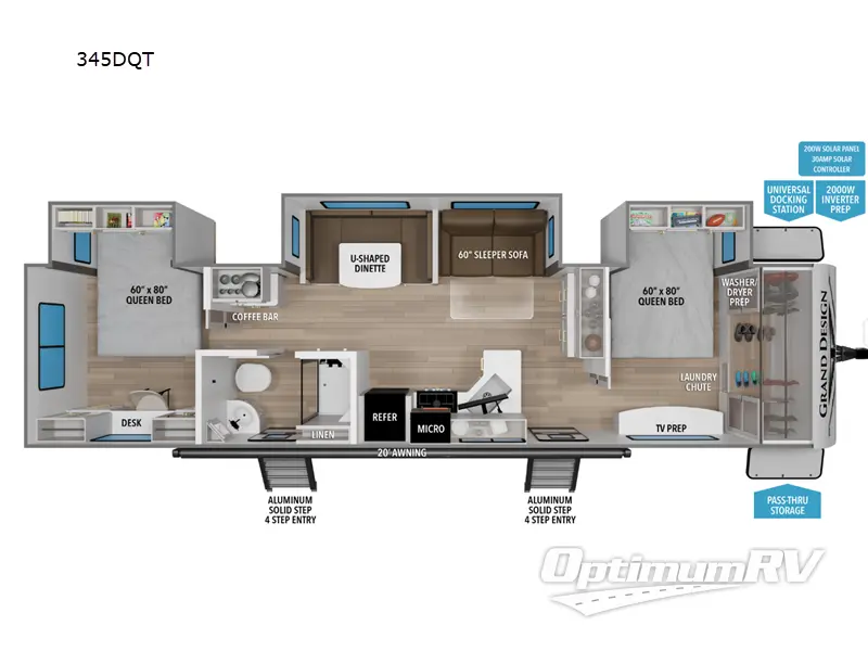 2027 Grand Design Transcend 345DQT Floorplan Photo