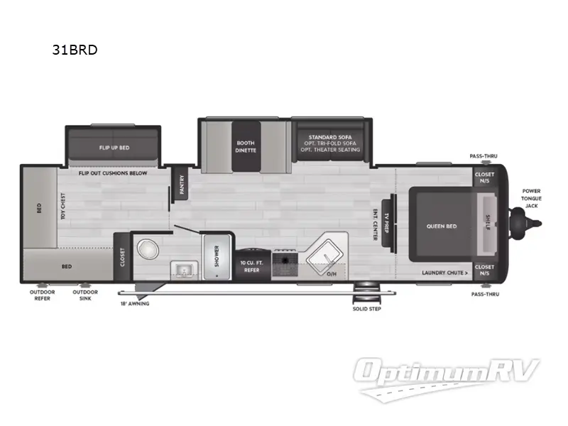 2024 Keystone Hideout 31BRD Floorplan Photo