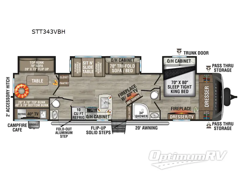 2027 Venture SportTrek Touring Edition STT343VBH RV Floorplan Photo